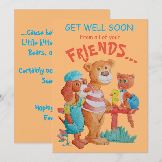 Beterwordkaart.  bedankkaart (Voorkant / Achterkant)