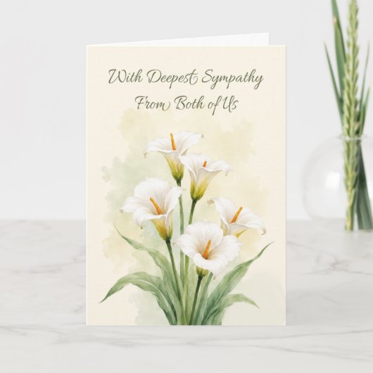 Beteugeling Van Ons Beiden Witte Calla's Kaart (Voorkant)