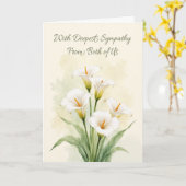 Beteugeling Van Ons Beiden Witte Calla's Kaart (Gele Bloem)