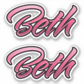 Beth faded pink Aufkleber Sticker Stickerset (Voorkant)