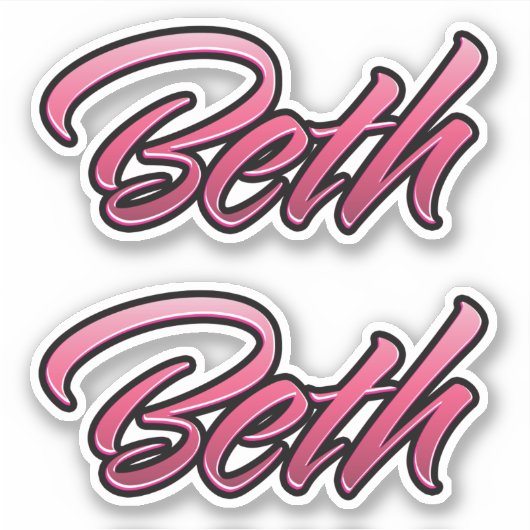 Beth faded pink Aufkleber Sticker Stickerset (Voorkant)