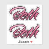 Beth faded pink Aufkleber Sticker Stickerset (Vel)