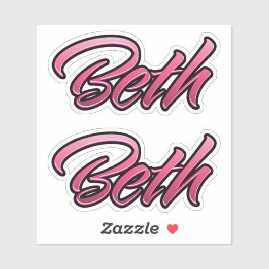 Beth faded pink Aufkleber Sticker Stickerset (Vel)