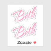 Beth naam x2 sticker (Vel)