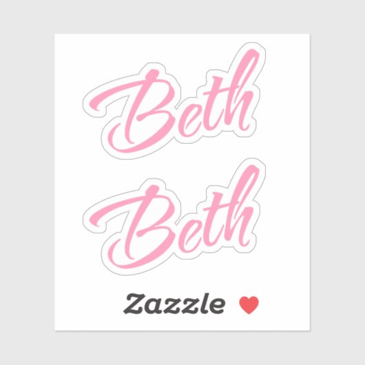 Beth naam x2 sticker (Vel)