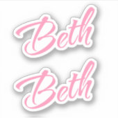 Beth naam x2 sticker (Voorkant)