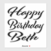 Beth Name Vorname black Sticker Geburtstag (Vel)