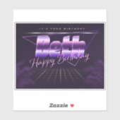 Beth Name Vorname lila retro Sticker Geburtstag (Vel)