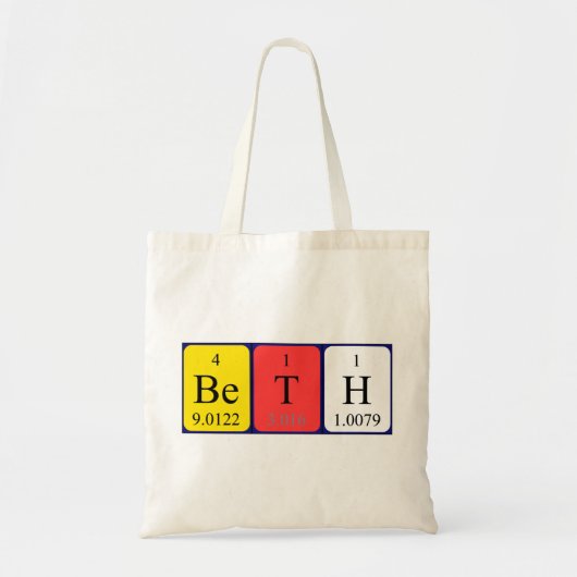 Beth periodieke table name canvas tas (Voorkant)