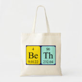 Beth periodieke table name canvas tas (Voorkant)