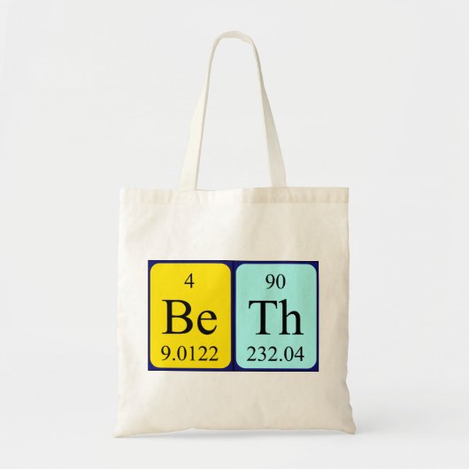 Beth periodieke table name canvas tas (Voorkant)