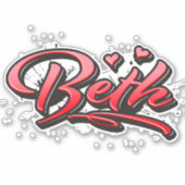 Beth red Heart Graffiti Aufkleber Sticker (Voorkant)