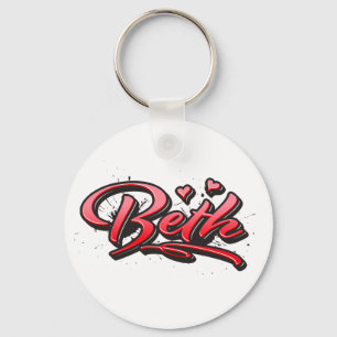 Beth red Heart Graffiti Schlüsselanhänger Sleutelhanger