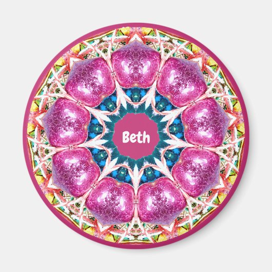 BETH ~ Specialized Pink 3D Pattern Fractal ~ Magneet (Voorkant)