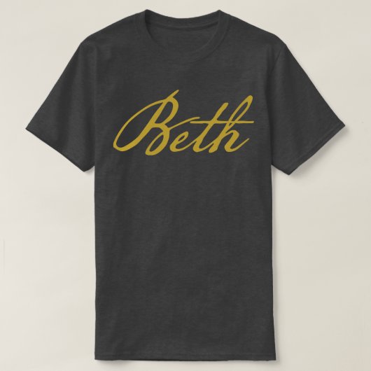 Beth Typography Gold Script T-shirt (Design voorkant)