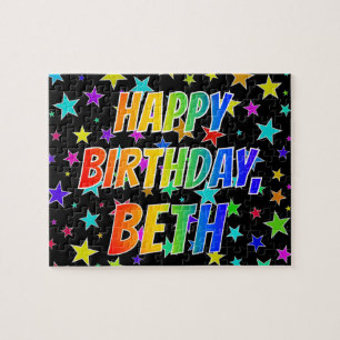 "BETH" Voornaam, Fun "HAPPY BIRTHDAY" Legpuzzel