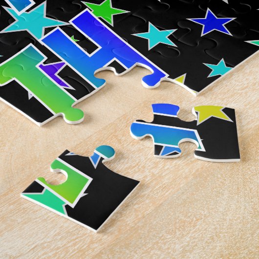 "BETH" Voornaam, Fun "HAPPY BIRTHDAY" Legpuzzel (Zijkant)