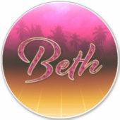 Beth Vorname Name golden pink Aufkleber Sticker (Voorkant)