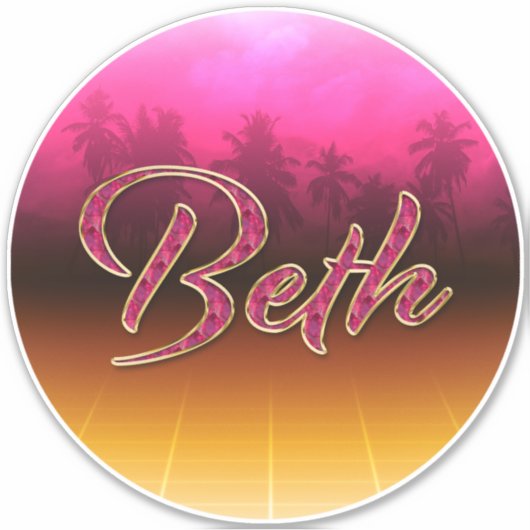 Beth Vorname Name golden pink Aufkleber Sticker (Voorkant)