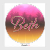 Beth Vorname Name golden pink Aufkleber Sticker (Vel)