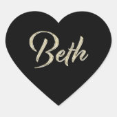 Beth white gold Handwriting Aufkleber Herz Hart Sticker (Voorkant)
