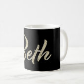 Beth white gold Handwriting Tasse Kaffeetasse Koffiemok (Voorkant rechts)