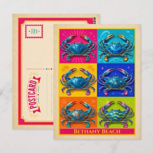 Bethany Beach Ansichtkaart Delaware Peach Vintage Briefkaart (Voorkant / Achterkant)