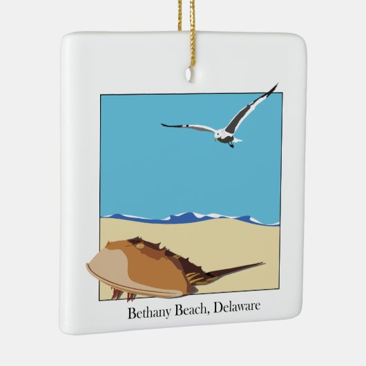 Bethany Beach, DE Hoefijzer Krab Zee Gull Beach Keramisch Ornament (Rechts)