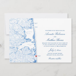 Bethany Beach DE Kaart Elegante Navy Blue Wedding