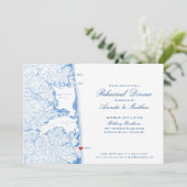 Bethany Beach DE Kaart Marine Blauw Repetitie Dine (Staand voorkant)