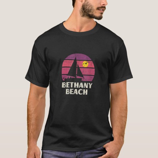 Bethany Beach DE Sailing Retro 70s  zonsondergang T-shirt (Voorkant)