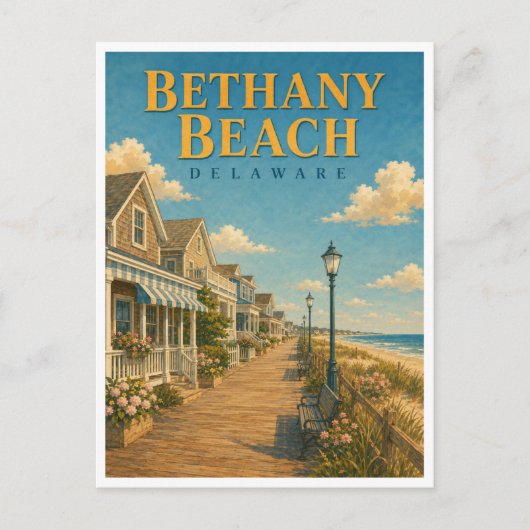 Bethany Beach Delaware Boardwalk GeoSaga Briefkaart (Voorkant)