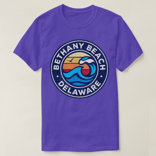 Bethany Beach Delaware DE  Nautische golven D T-shirt (Design voorkant)