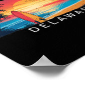 Bethany Beach Delaware Mannen Vrouwen Surfen Poster (Hoek)