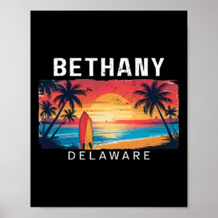 Bethany Beach Delaware Mannen Vrouwen Surfen  Poster