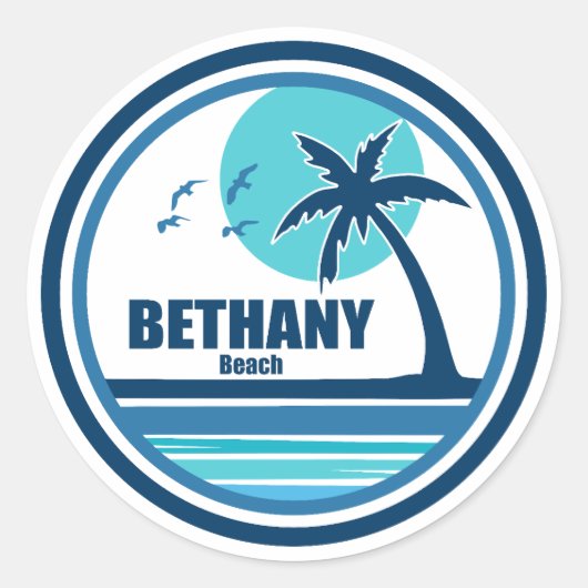 Bethany Beach Delaware Palm Tree Vogels Ronde Sticker (Voorkant)