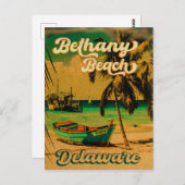 Bethany Beach Delaware Palm Trees 80's Briefkaart (Voorkant / Achterkant)
