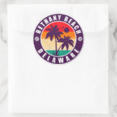 Bethany Beach Delaware Palm Trees 80's Ronde Sticker (Tas)
