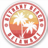Bethany Beach Delaware Palm Trees 80's Sticker (Voorkant)