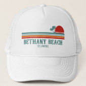 Bethany Beach Delaware Palm Trees Retro Sunset 80' Trucker Pet (Voorkant)