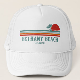 Bethany Beach Delaware Palm Trees Retro Sunset 80' Trucker Pet