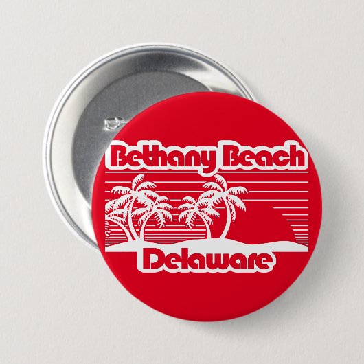 Bethany Beach Delaware Ronde Button 7,6 Cm (Voorkant /achterkant)