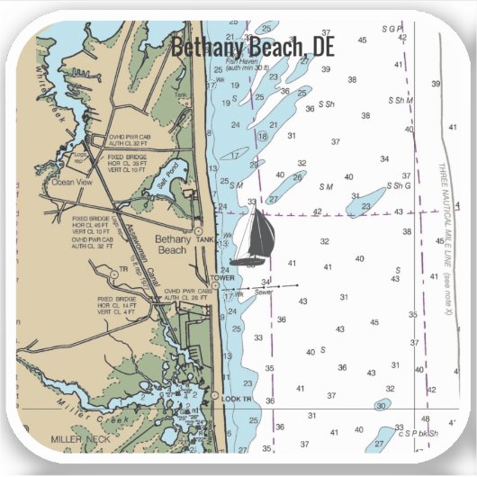 Bethany Beach Delaware Sticker (Voorkant)