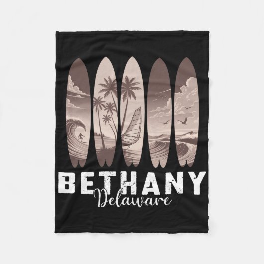 Bethany Beach Delaware Surfplank Mannen Vrouwen Su Fleece Deken (Voorkant)