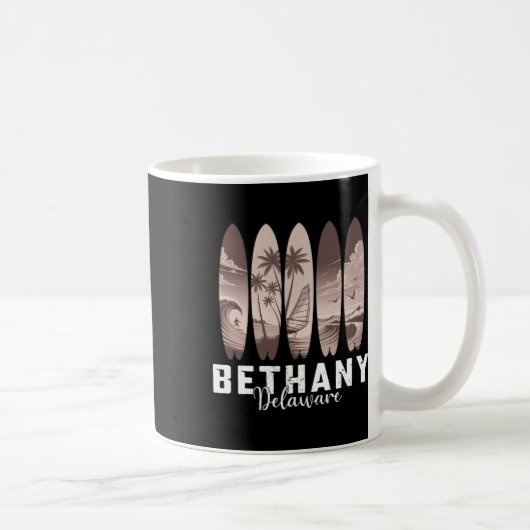 Bethany Beach Delaware Surfplank Mannen Vrouwen Su Koffiemok (Rechts)
