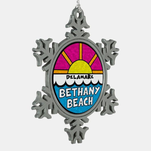 Bethany Beach Delaware Tin Sneeuwvlok Ornament (Links)