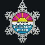 Bethany Beach Delaware Tin Sneeuwvlok Ornament<br><div class="desc">Bethany Beach Delaware</div>