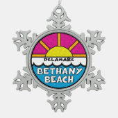 Bethany Beach Delaware Tin Sneeuwvlok Ornament (Voorkant)