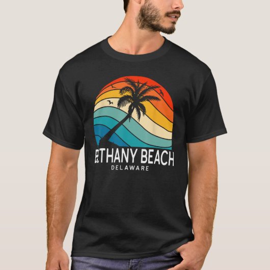 Bethany Beach Delaware tropische strand palmboom d T-shirt (Voorkant)
