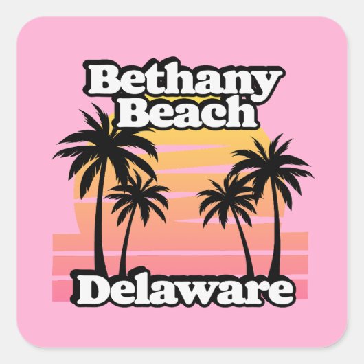 Bethany Beach Delaware Vierkante Sticker (Voorkant)